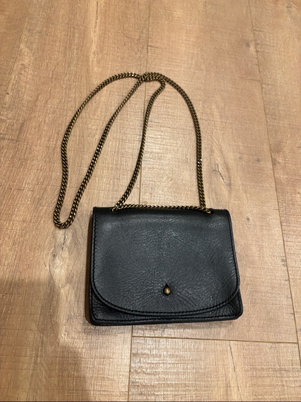 Madewell genuine leather mini clutch purse cute chain strap